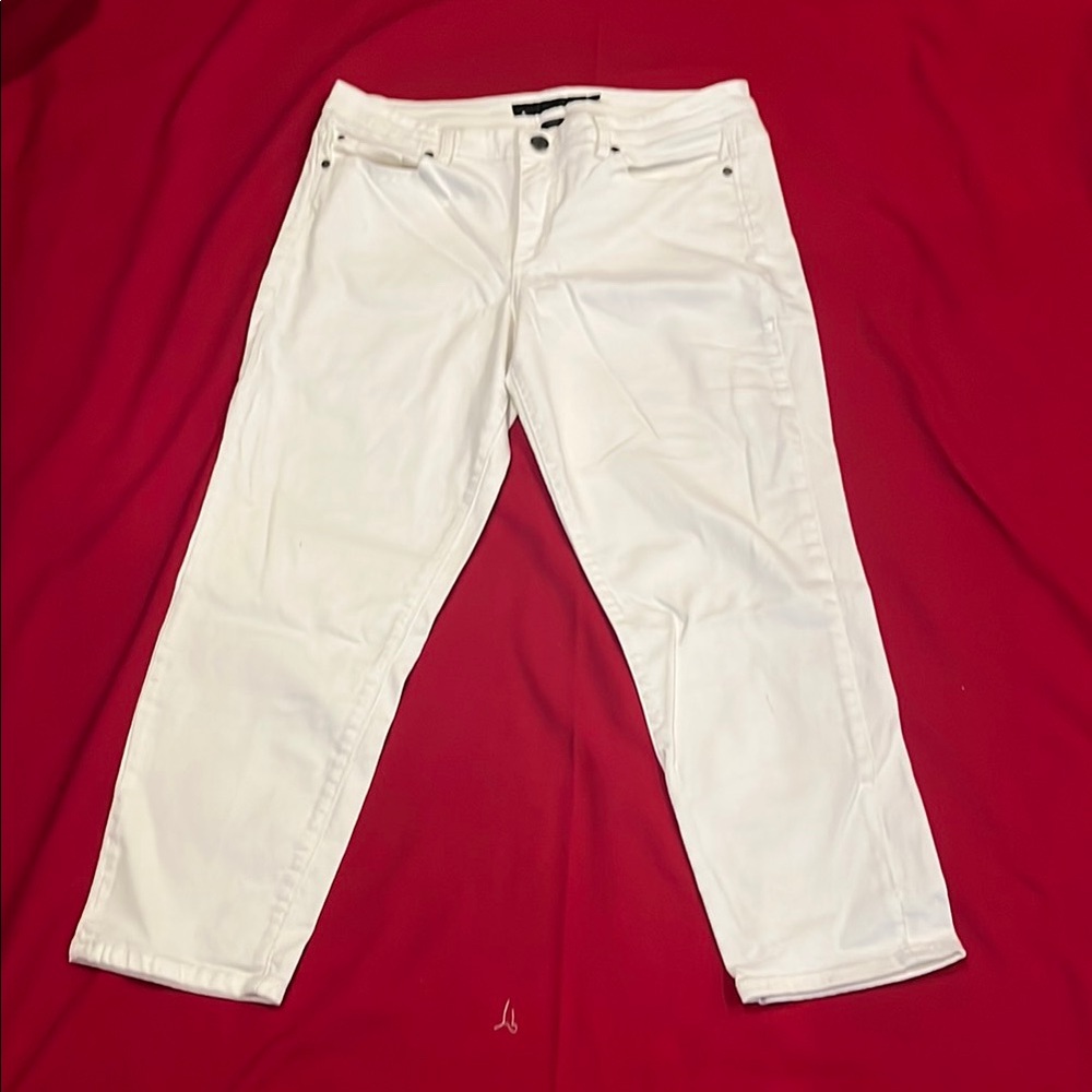 Calvin Klein White Cropped Ankle Jeans